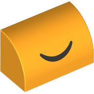 Brick Curved 1 x 2 x 1 No Studs with Black Smile print (37352pr0033)