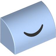 Brick Curved 1 x 2 x 1 No Studs with Black Smile print (37352pr0033)