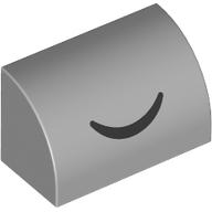 Brick Curved 1 x 2 x 1 No Studs with Black Smile print (37352pr0033)
