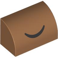 Brick Curved 1 x 2 x 1 No Studs with Black Smile print (37352pr0033)