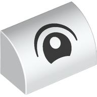 Brick Curved 1 x 2 x 1 No Studs with Eye, Looking Center print (37352pr0034)