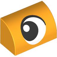 Brick Curved 1 x 2 x 1 No Studs with Eye, Looking Left print (37352pr0037)