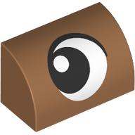 Brick Curved 1 x 2 x 1 No Studs with Eye, Looking Left print (37352pr0037)