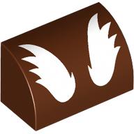 Brick Curved 1 x 2 x 1 No Studs, White Wings / Eyebrows Print (37352pr0040)
