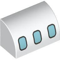 Brick Curved 1 x 2 x 1 No Studs with Airplane Windows print (37352pr9999)