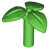 Plant, Stem with 3 Leaves and Bottom Pin (37695)