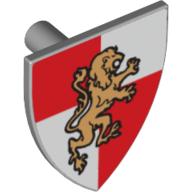 Shield Triangular with Gold Lion on Red/White Quarters Print (3846pr0001)