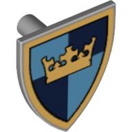 Shield Triangular with Crown on Dark / Medium Blue Quarters Print (3846pr0016)