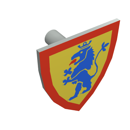Shield Triangular with Blue Lion, and Yellow Background Print (3846pr0039)