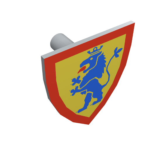 Shield Triangular with Blue Lion, and Yellow Background Print (3846pr0039)