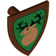Shield Triangular with Forestmen Deer Head, Black Border Print (3846pr0041)