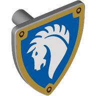 Shield Triangular with White Horse on Blue Field, Gold Border print (3846pr0051)