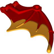 Creature Body Part, Dragon / Thestral Wing with Bar Connection and Marbled Bright Light Orange Pattern (38547pat0002)