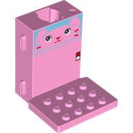 Brick Special 6 x 6 x 5 with Gear Hole, 3 x 4 Plate with Cat Face print (3863pr0001)