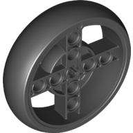 Wheel 57 x 14 with 4 Spokes with 2 Holes and Black Integral Tire (39367pat0002)
