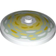 Dish 4 x 4 Inverted [Radar] with Shade of Yellow Paint Strokes in Circles print (3960pr0040)