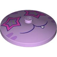 Dish 4 x 4 Inverted [Radar] with Dark Purple Kat Face, Dark Pink Star-Shaped Glasses print (3960pr9969)