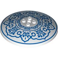 Dish 8 x 8 Inverted [Radar], Solid Studs with Dark Azure Decorations print (3961pr0015)