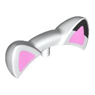Headwear Accessory Cat Ears with Pin, Coral Ears, Black Spot print (4039pr0001)