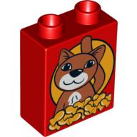Duplo Brick 1 x 2 x 2 with Cat and Fish Biscuits Print (4066pr0031)