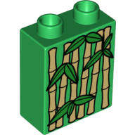 Duplo Brick 1 x 2 x 2 with Bamboo Print (4066pr0064)
