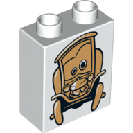 Duplo Brick 1 x 2 x 2 with Golden Stanley Car Print (4066pr0266)