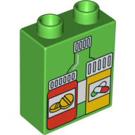 Duplo Brick 1 x 2 x 2 with Medicine and Pill Bottles (4066pr0272)