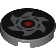 Tile Round 2 x 2 with Black / Red Nindroid Logo Print (4150pr0012)
