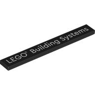 Tile 1 x 8 with 'LEGO Building Systems' print (4162pr0108)