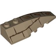 Wedge Curved 6 x 2 Right with Bricks and Hieroglyphs Print (41747pr0001)