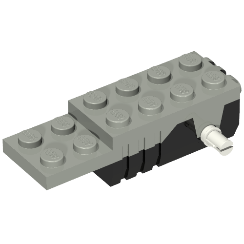 Light Gray Pullback Motor 6 x 2 x 1 1/3 with Black Base, White Shafts (Motor 1) (41857c01)