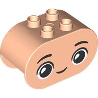 Duplo Brick 2 x 4 x 2 Rounded Ends with Happy Face, Smile Print (4198pr0030)