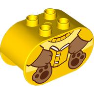 Duplo Brick 2 x 4 x 2 Rounded Ends with Bear Body, Book Print (4198pr0037)