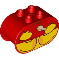 Duplo Brick 2 x 4 x 2 Rounded Ends with Winnie the Pooh, Spoon print (4198pr0054)