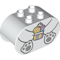 Duplo Brick 2 x 4 x 2 Rounded Ends with Polar Bear Body and Ice Cream Print (4198pr9974)