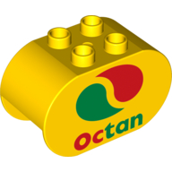 Duplo Brick 2 x 4 x 2 Rounded Ends with Octan Logo Print (4198pr9983)