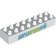 Duplo Brick 2 x 8 with 'WORLD GRAND PRIX' Print (4199pr0002)