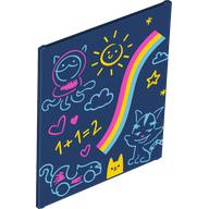 Glass for Frame 1 x 6 x 6 with Colorful Chalkboard Drawing print (42509pr0003)