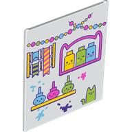 Glass for Frame 1 x 6 x 6 with Bottle On Shelves, Lights print (42509pr0005)