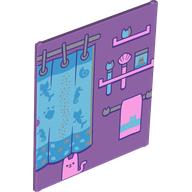 Glass for Frame 1 x 6 x 6 with Shower Curtain print (42509pr0007)