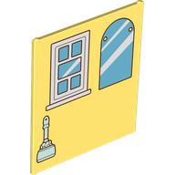 Glass for Frame 1 x 6 x 6 with White 3-Pane Window / Family Portrait, Shutters, Brown Lattice print (42509pr0010)