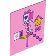 Glass for Frame 1 x 6 x 6 with Dark Pink Cat Gym, Bird House print (42509pr0015)
