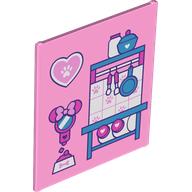 Glass for Frame 1 x 6 x 6 with Medium Blue/Dark Pink/White Kitchen, Mirror, Food Dish print (42509pr0016)
