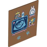 Glass for Frame 1 x 6 x 6 with Shelves, Sonogram, Bunny Clock, Jars, Flowers print (42509pr0017)