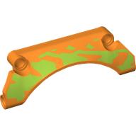Technic Panel Car Mudguard Arched 9 x 2 x 3 with Lime Splotches print (42531pr0004)