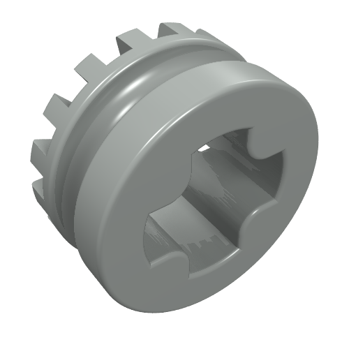 Technic Bush 1/2 Toothed Type I [+ Opening] (4265a)