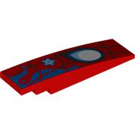 Slope Curved 8 x 2 No Studs with Black Webbing, White Spider Eye, Blue Marks print (42918pr0002)