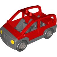 Duplo Car with 2 Studs on Roof, Dark Bluish Gray Base (4354c02)