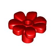 Plant, Flower, Minifig Accessory with 7 Thick Petals and Pin, Center Ring (4367)