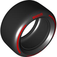 Tyre 81.6 x 44 Slick with Red 'PIRELLI', 'P ZERO' print (4410pr0002)